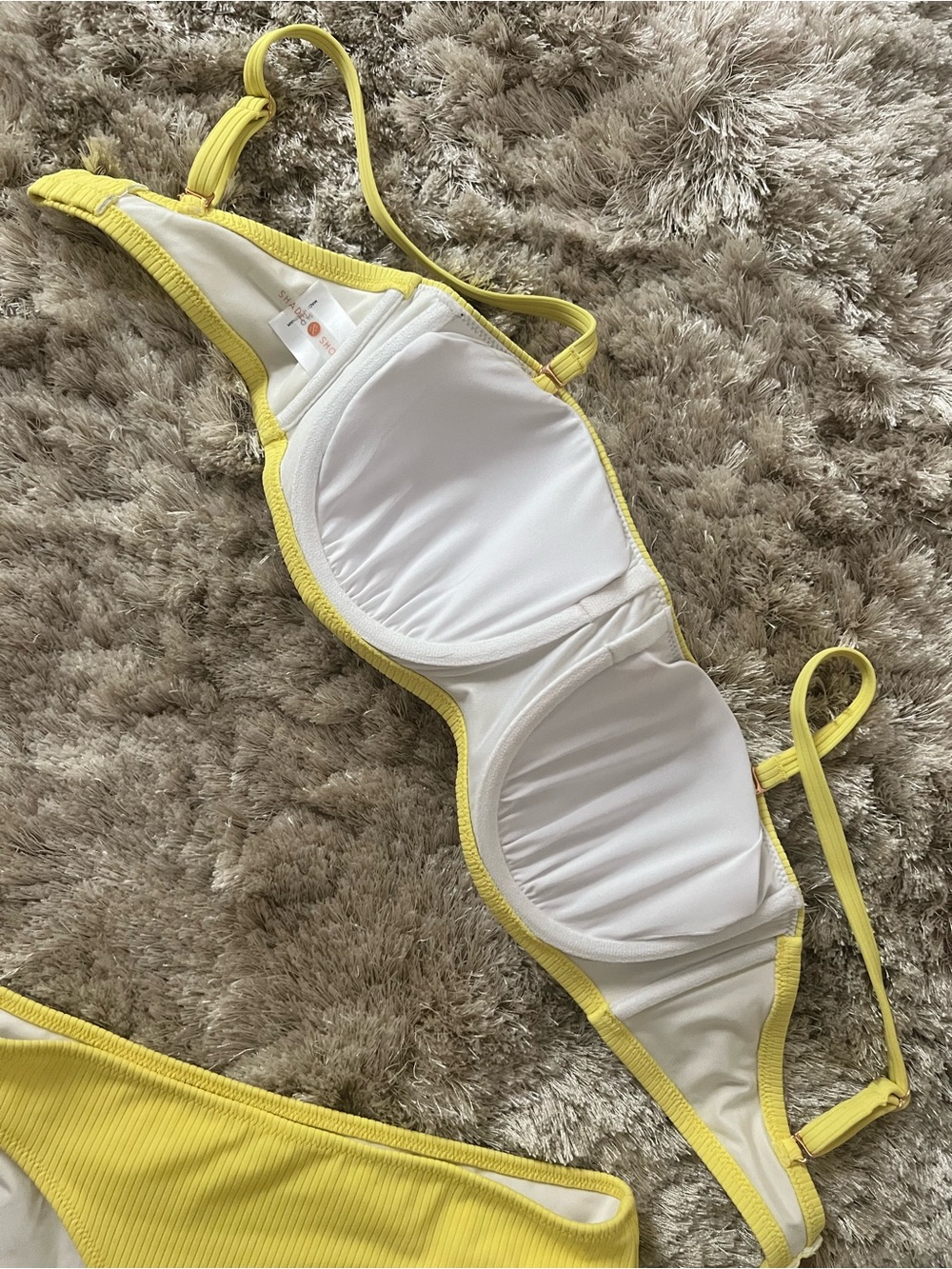 Shade & Shore Yellow Ribbed Two-Piece Bikini Set - Picture 4 of 6